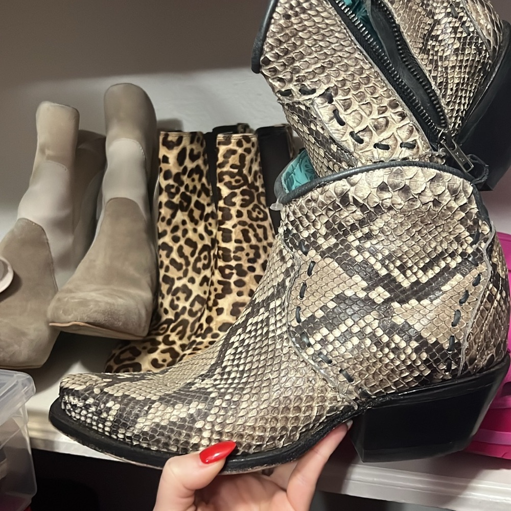 Snakeskin Western Ankle Boots